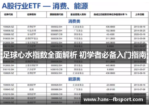 足球心水指数全面解析 初学者必备入门指南 足球心水指数全面解析 初学者必备入门指南